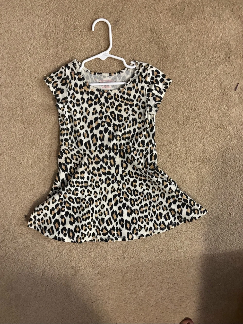 The Children's Place Leopard Print Dress - Cream, Black & Brown